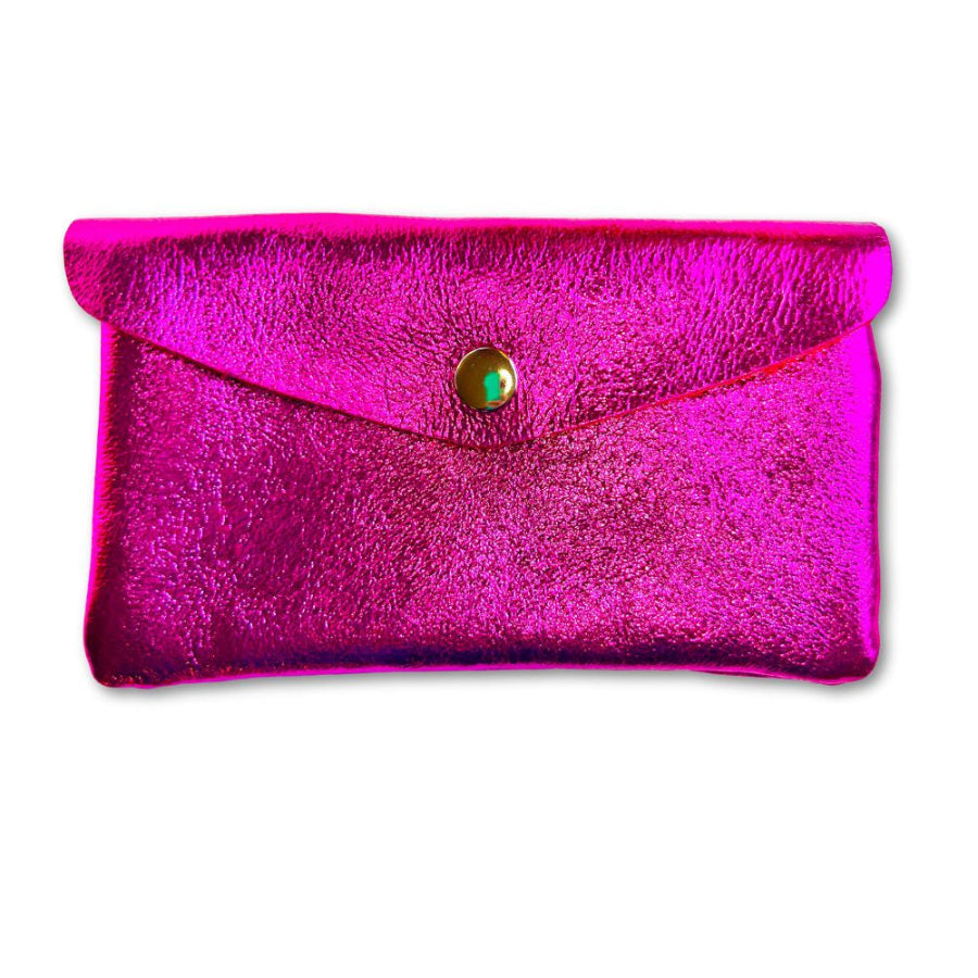 NELLIE - Large Italian Metallic Leather Purse - Various Colours