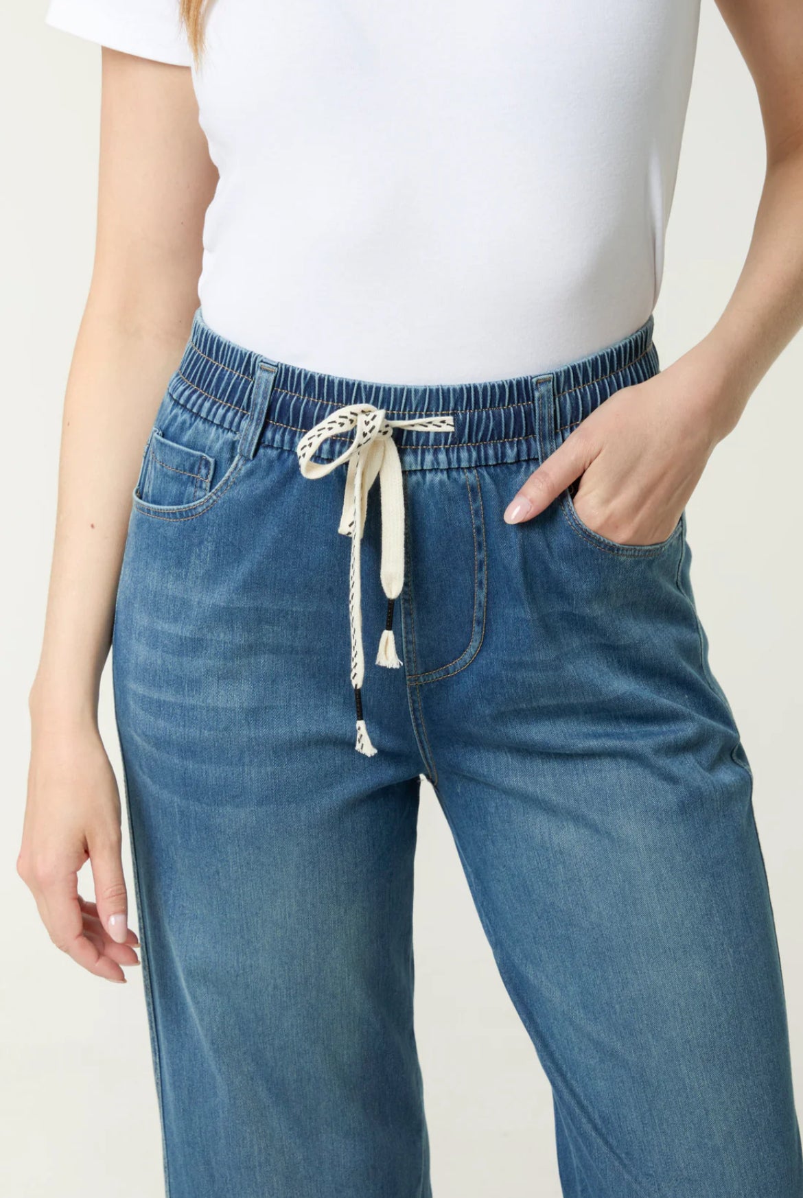 AMARAH - Soft Stretch Wide Leg Pull On Jeans - 4 Sizes