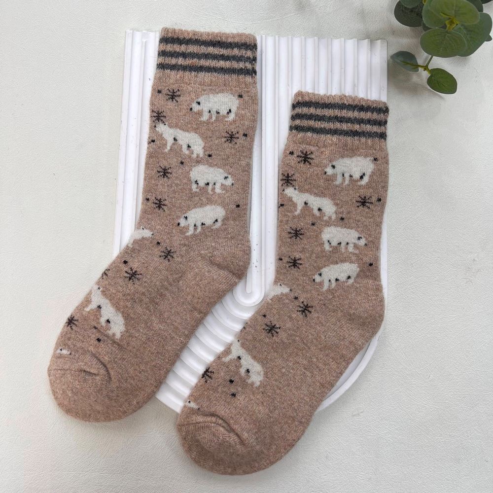 ANKLE SOCKS - Wool Blend - Polar Bears - One Size - Various Colours
