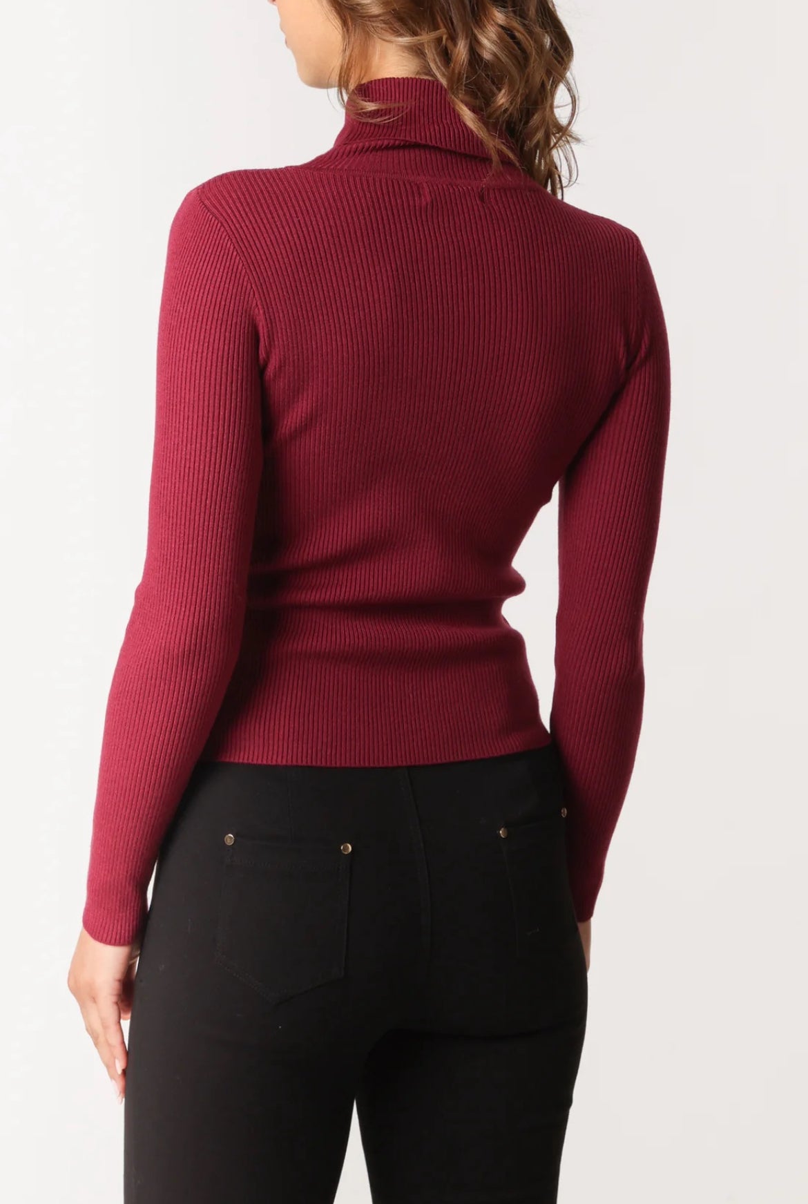 RIVER - Ribbed Polo Neck Sweater - 2 Sizes