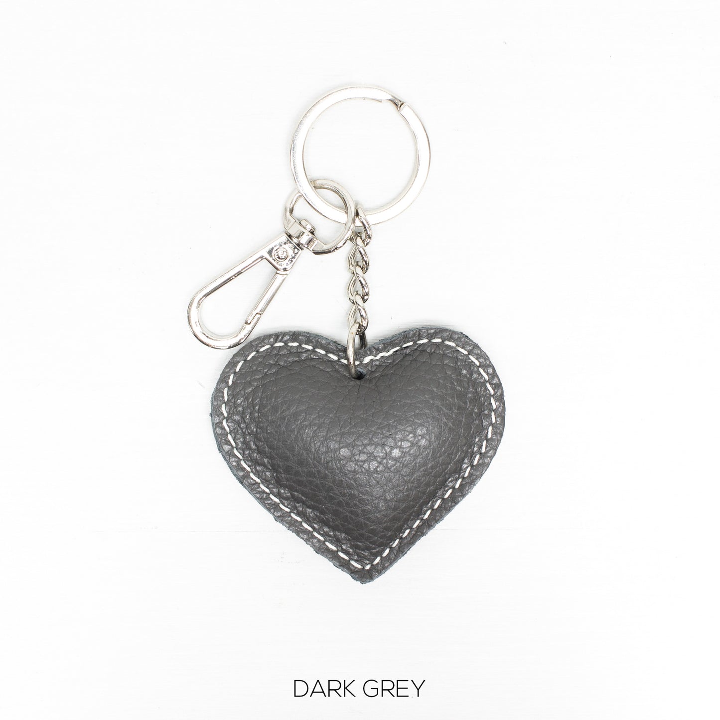 NORA - Matt Leather Heart Shaped Keyring - Various Colours