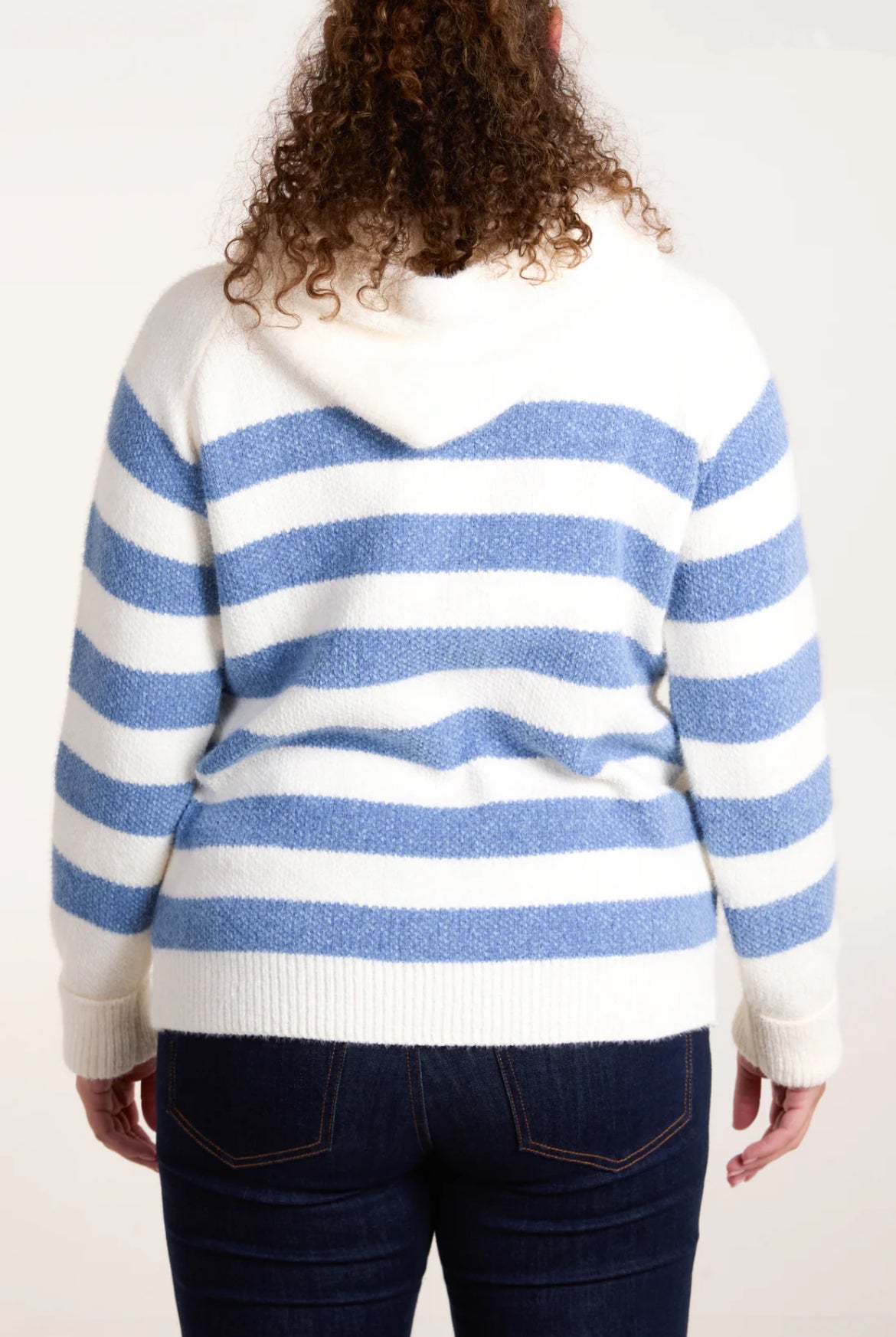 HANOVER - Striped Zip Up Cosy Hoodie - 3 Colours - 2 Sizes