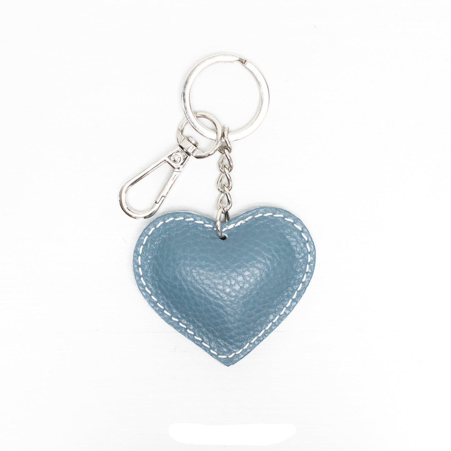 NORA - Matt Leather Heart Shaped Keyring - Various Colours