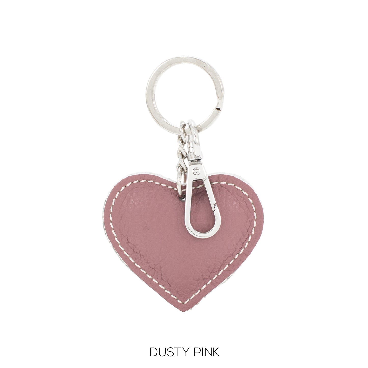 NORA - Matt Leather Heart Shaped Keyring - Various Colours