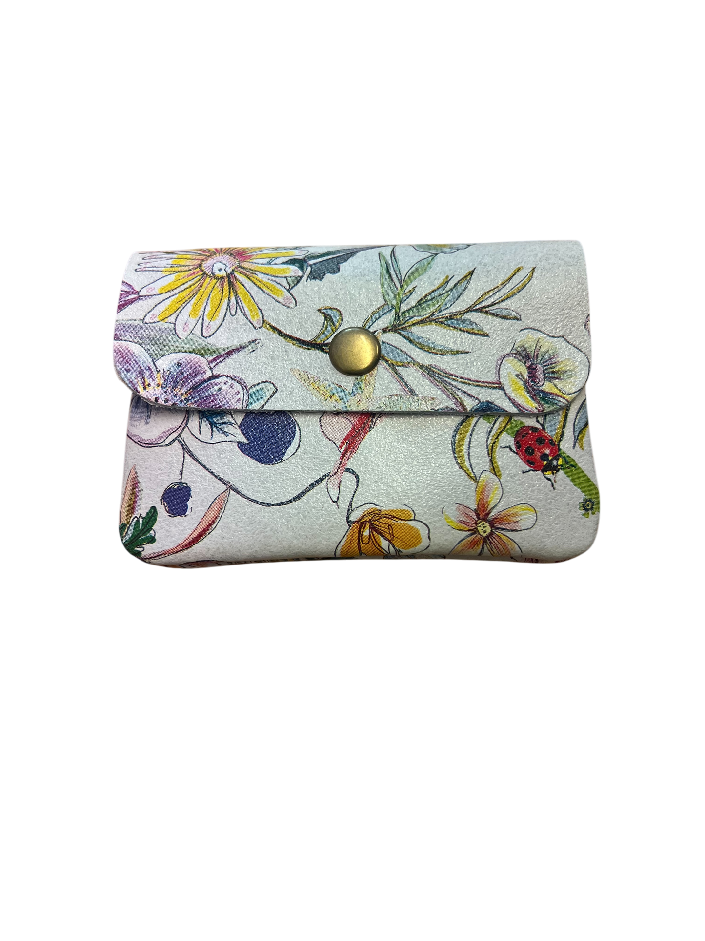 NATTY - Small Italian Classic Leather Coin Purse - Various Colours - Floral Print