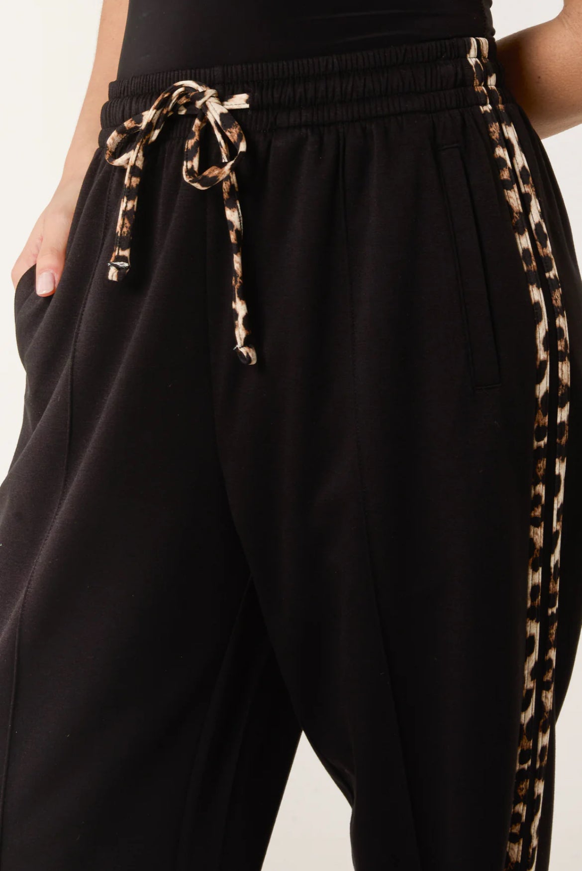 GIGI - Black & Leopard Stripe Joggers - 3 Sizes