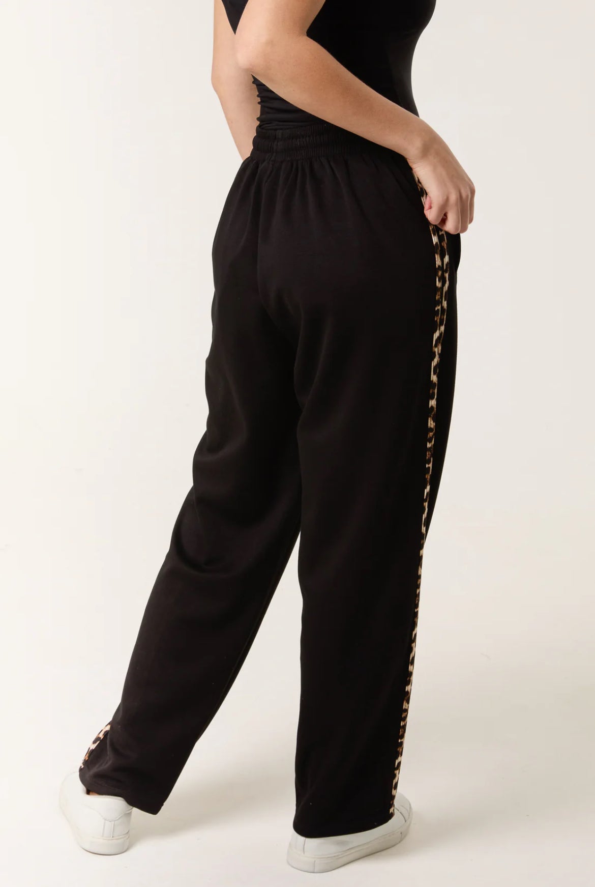 GIGI - Black & Leopard Stripe Joggers - 3 Sizes