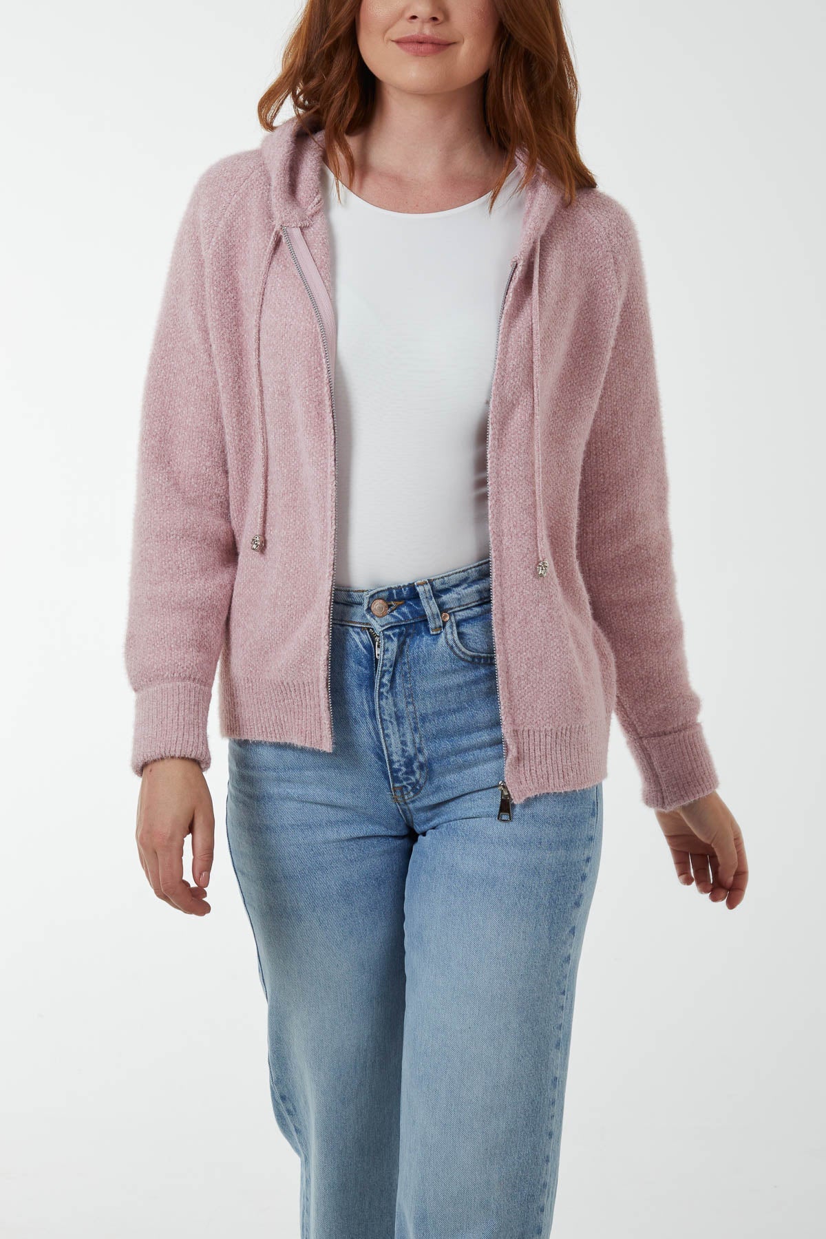 HAZEL - Zip Up Cosy Chenille Hoodie - Various Colours - 2 Sizes
