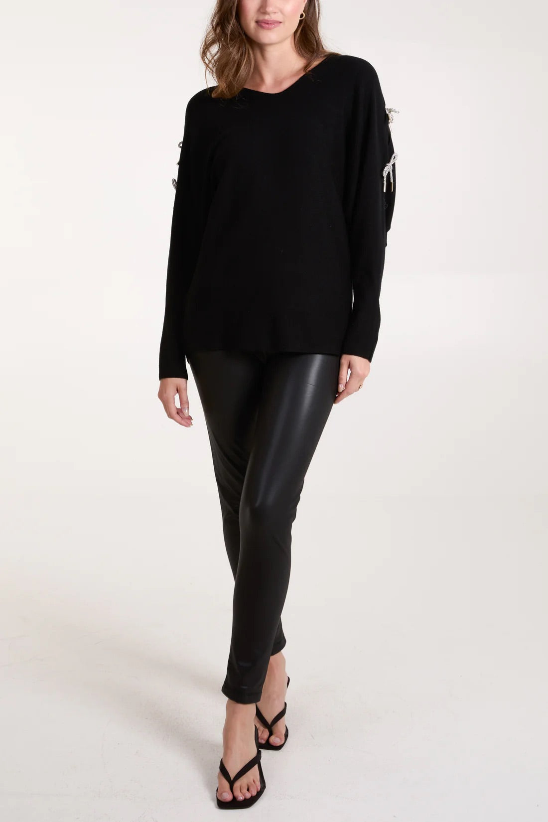 ADA - Diamante Bow Detail Sweater - 3 Colours - 2 Sizes