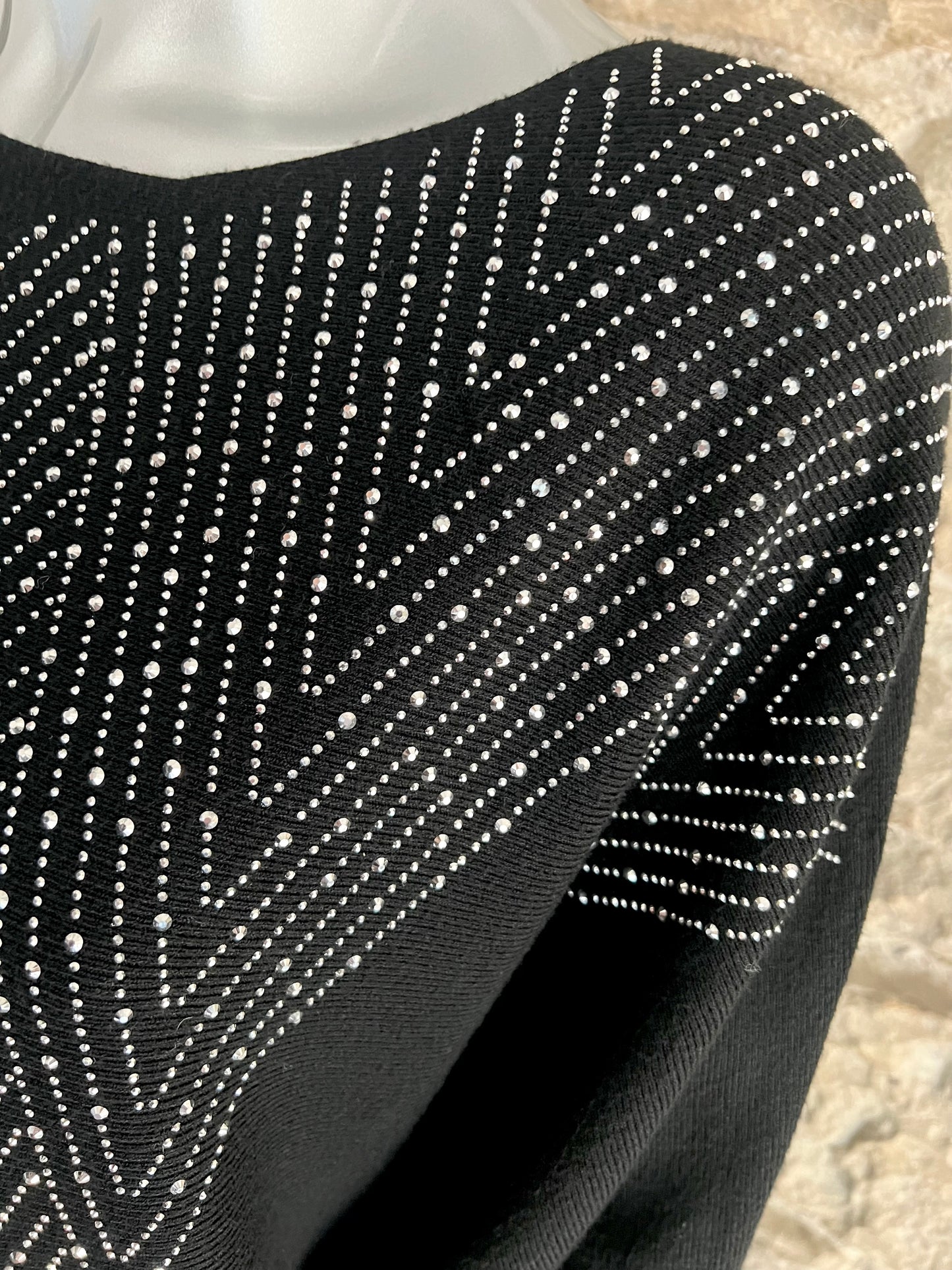 Sparkle Zig Zag Jumper - Black - Size M/L