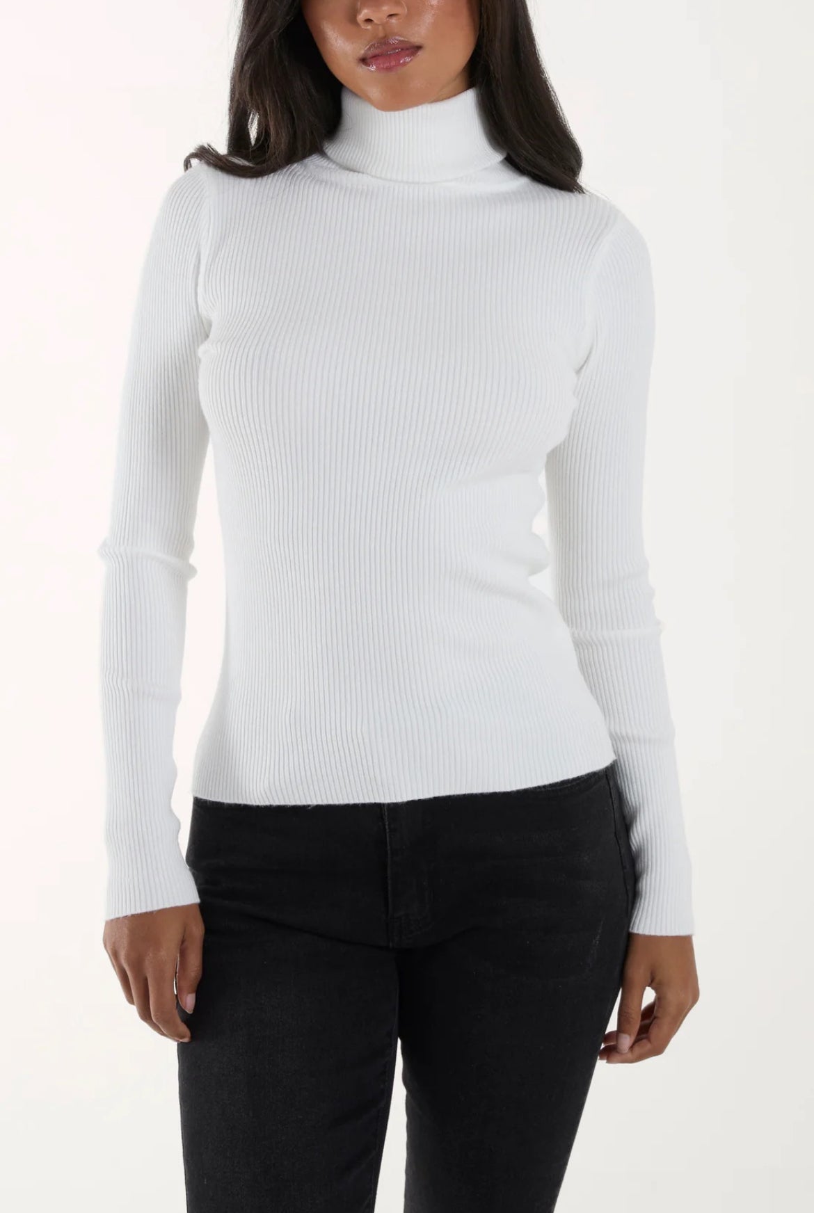 RIVER - Ribbed Polo Neck Sweater - 2 Sizes