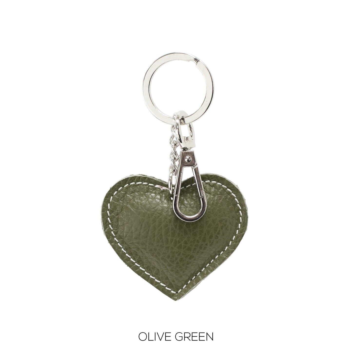 NORA - Matt Leather Heart Shaped Keyring - Various Colours