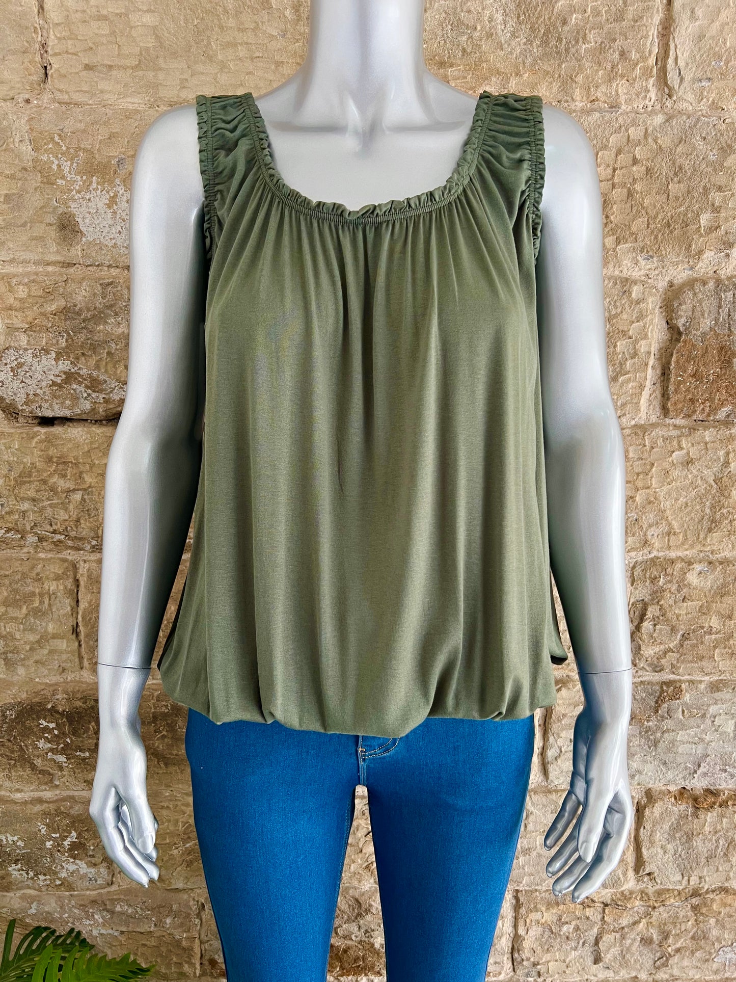 VIENNA - Soft Bubble Hem Vest Top - One Size - Various Colours