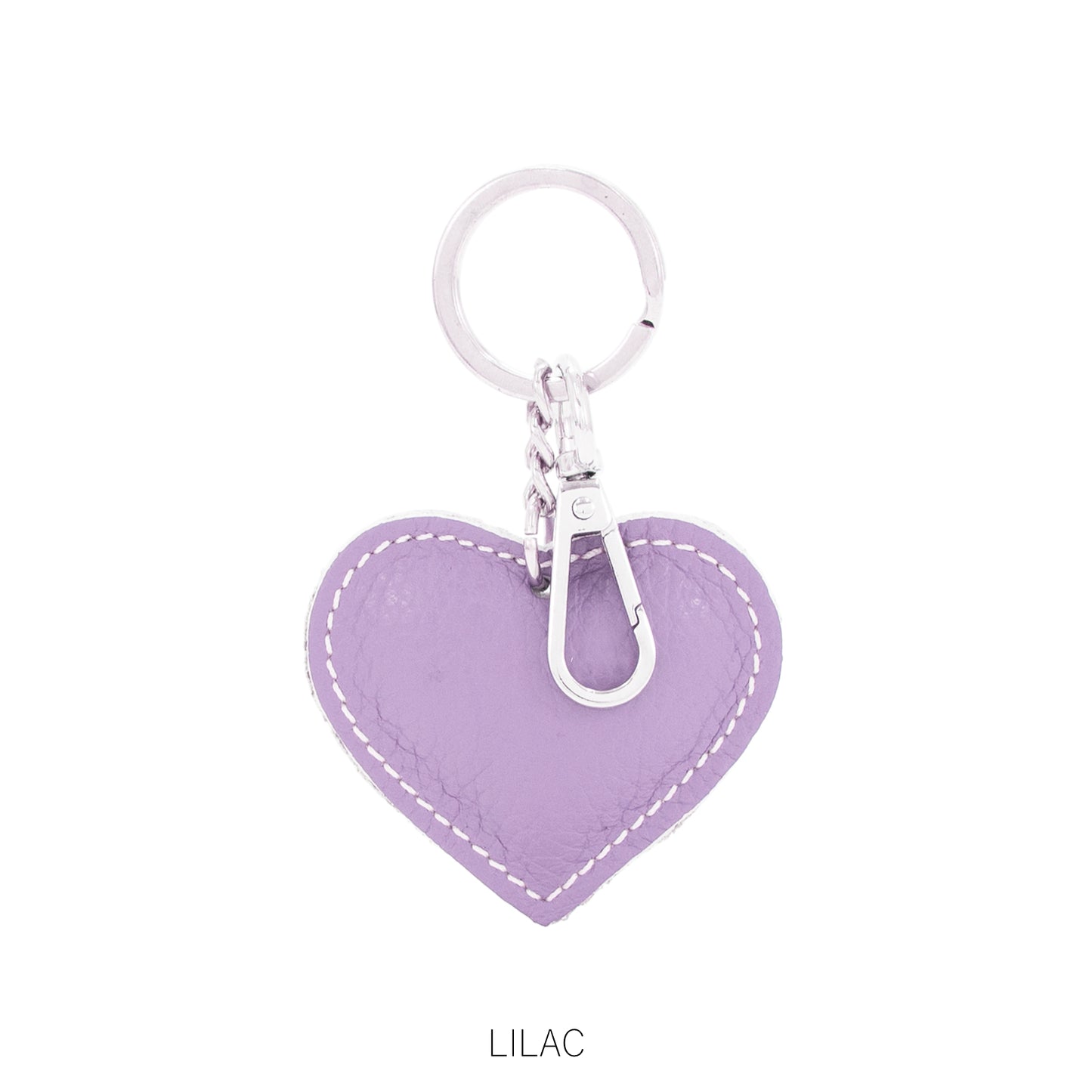 NORA - Matt Leather Heart Shaped Keyring - Various Colours