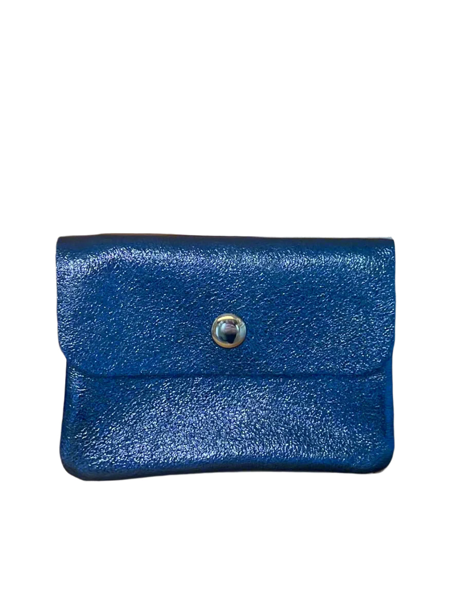 NATTY - Small Italian Metallic Leather Coin Purse - Various Colours