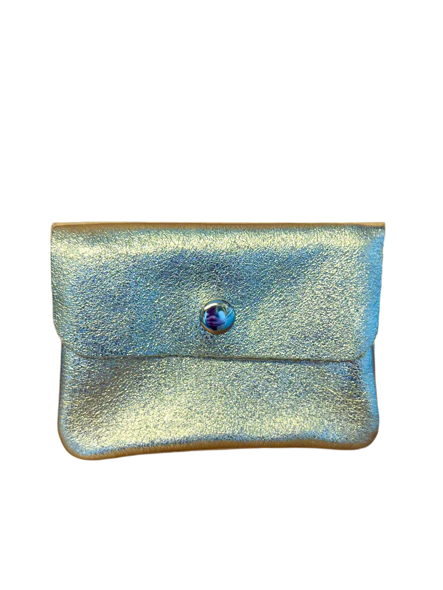 NATTY - Small Italian Metallic Leather Coin Purse - Various Colours