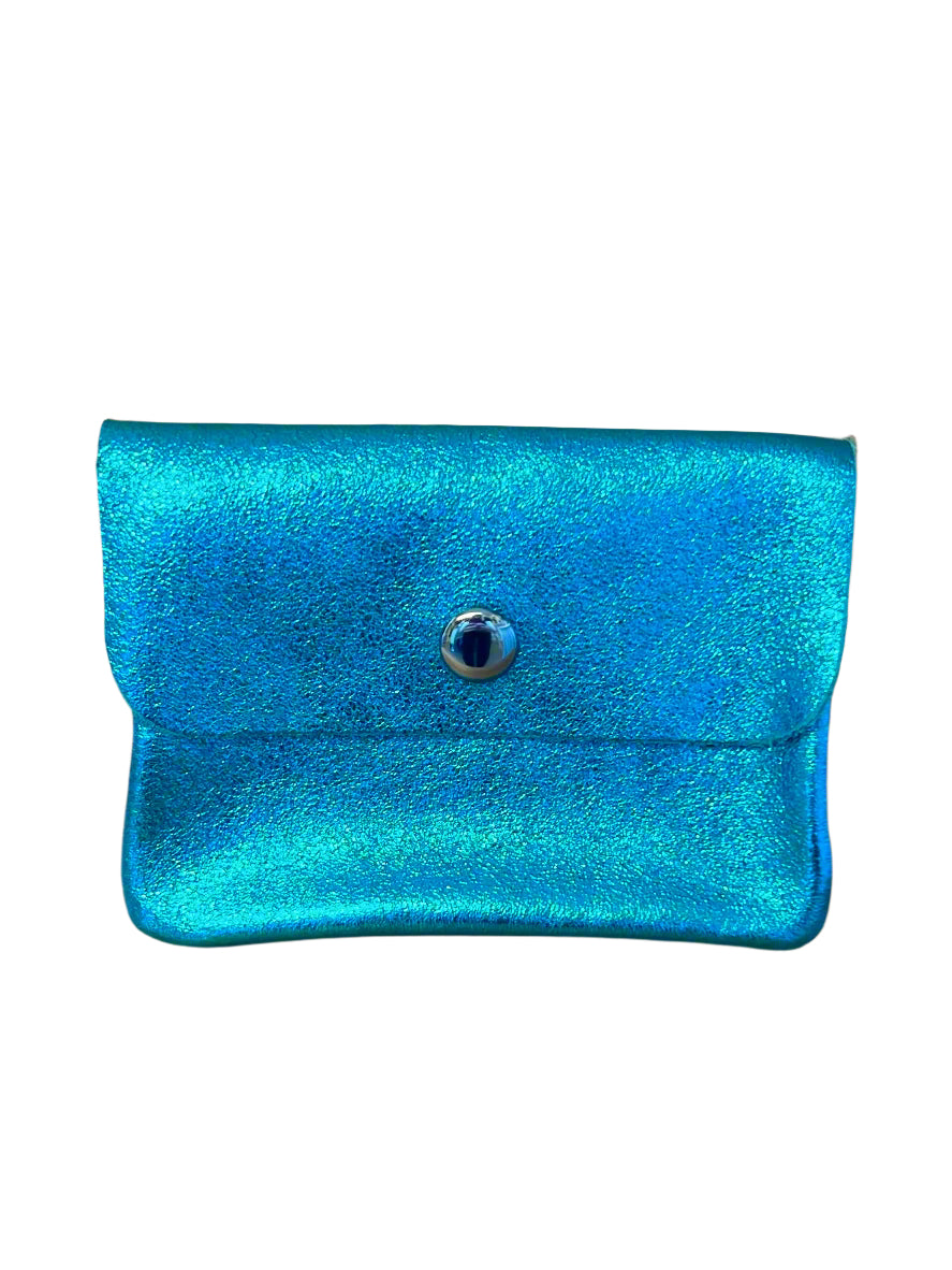 NATTY - Small Italian Metallic Leather Coin Purse - Various Colours