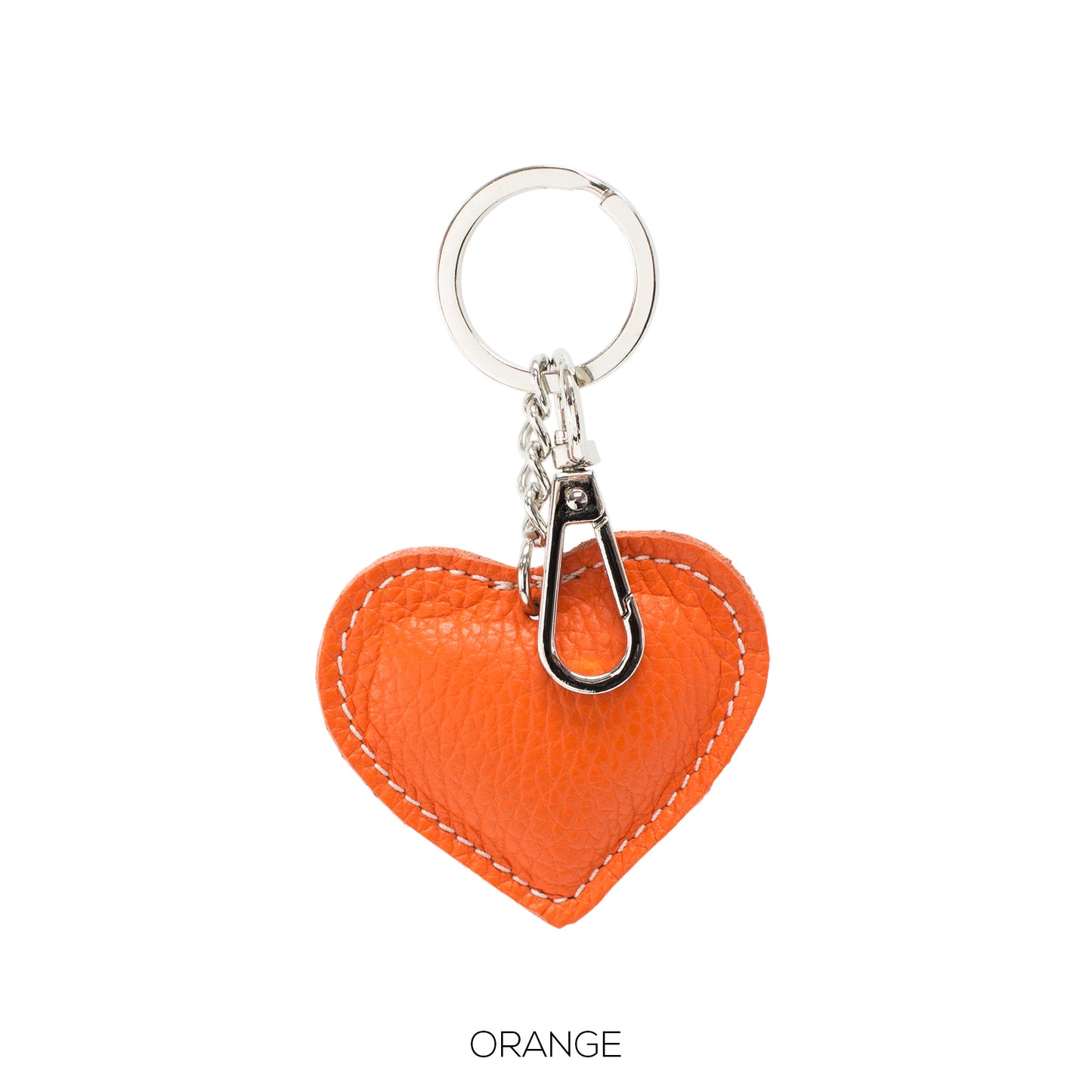 NORA - Matt Leather Heart Shaped Keyring - Various Colours
