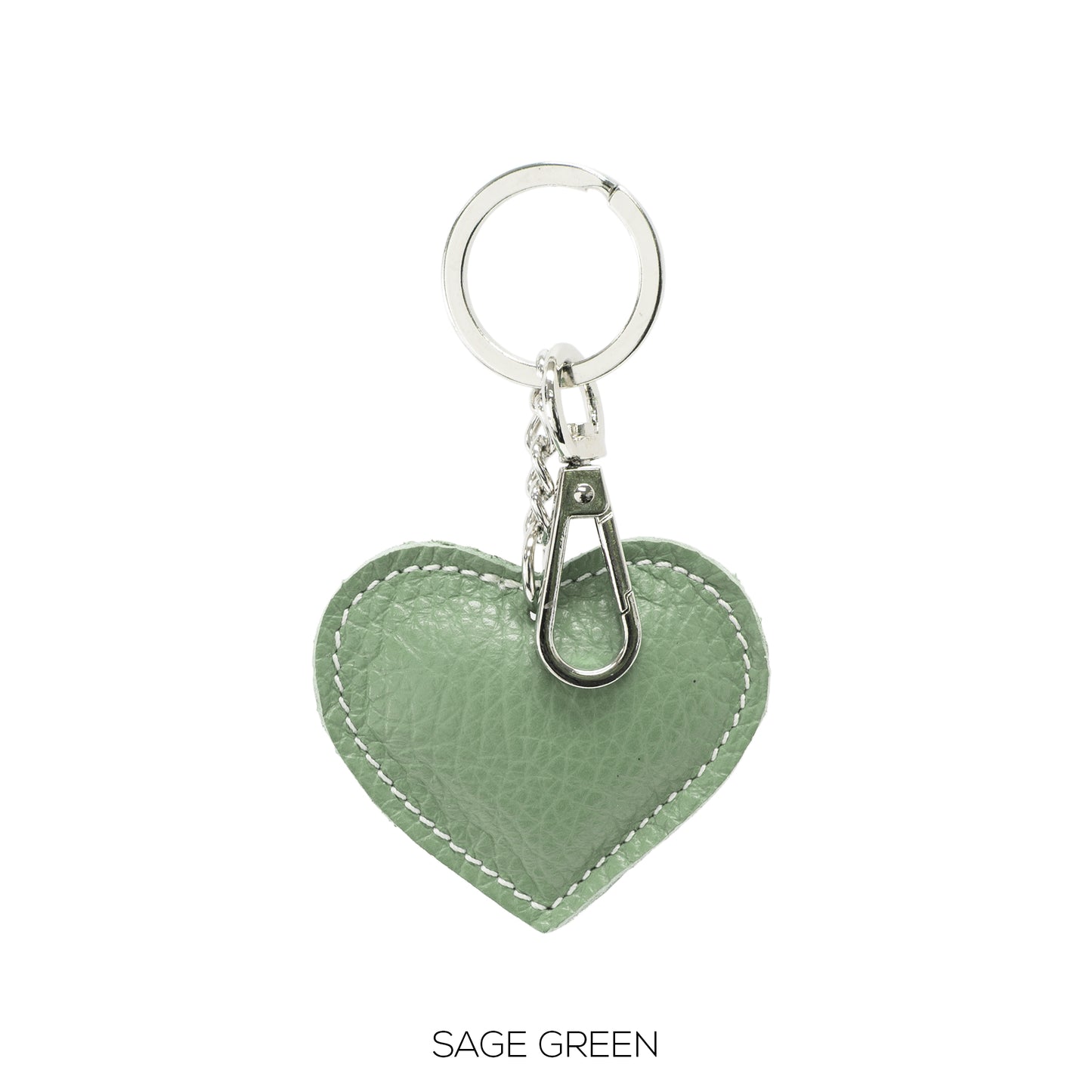 NORA - Matt Leather Heart Shaped Keyring - Various Colours