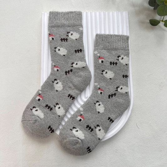 ANKLE SOCKS - Wool Blend - Sheep - One Size - Various Colours