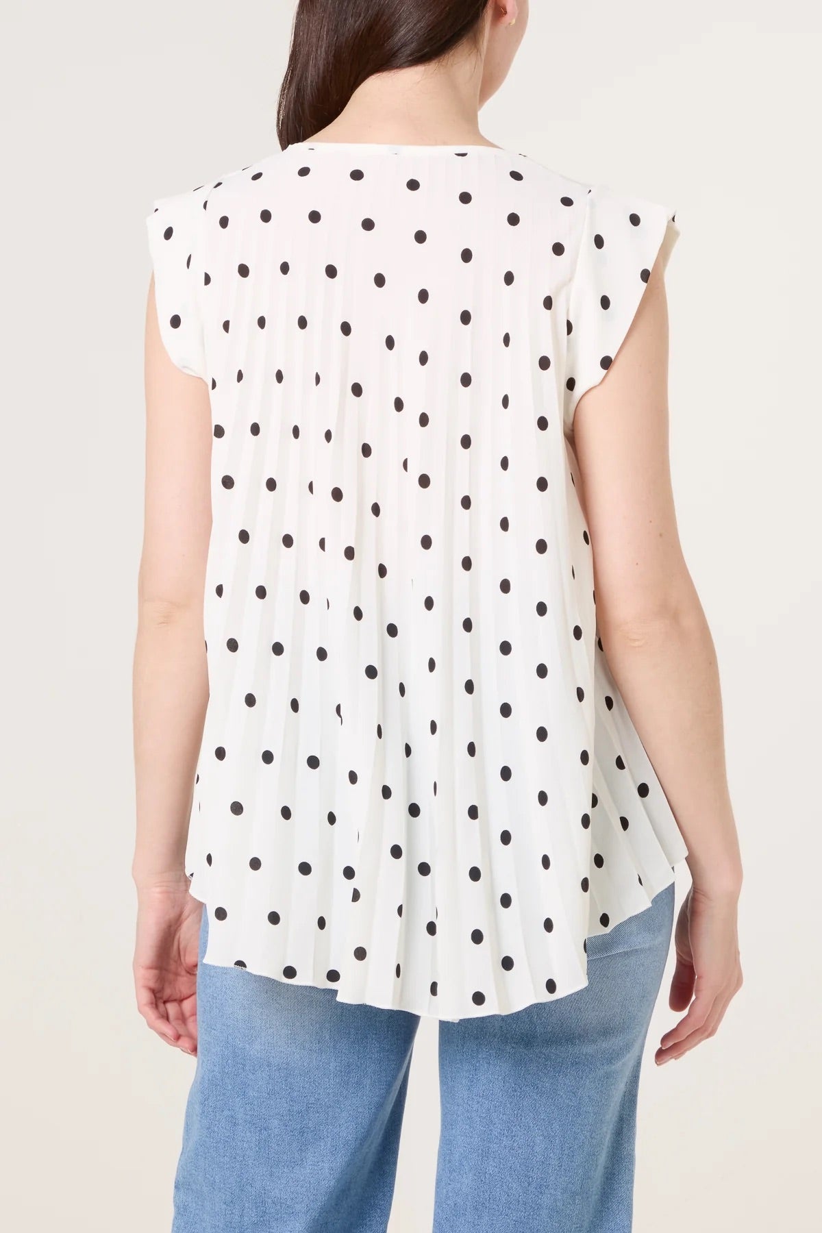 TILLY - Pleated Polka Dot Top - Various Colours - One Size