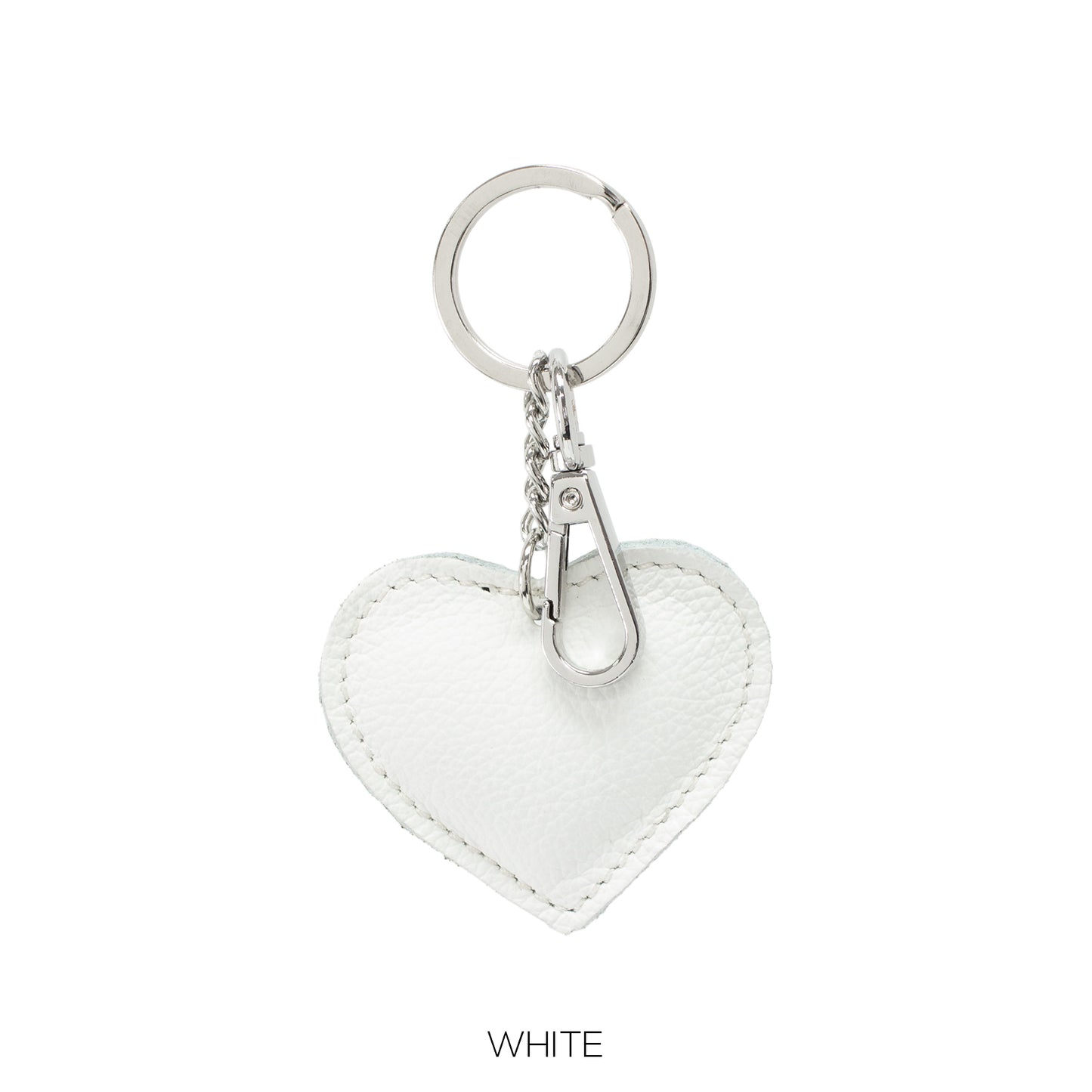 NORA - Matt Leather Heart Shaped Keyring - Various Colours