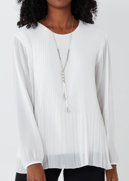 ISSY - Long Sleeved Pleated Top - Various Colours - One Size