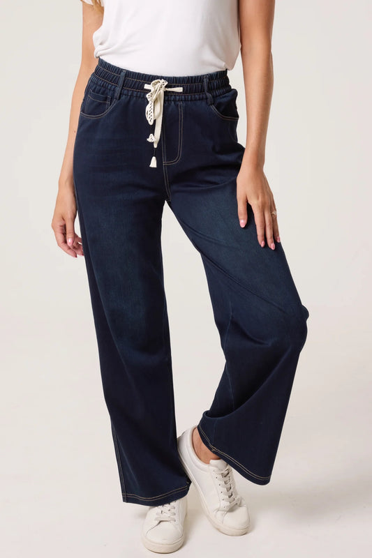 ZARAH - Soft Stretch Wide Leg Pull On Jeans - 4 Sizes - 3 Colours