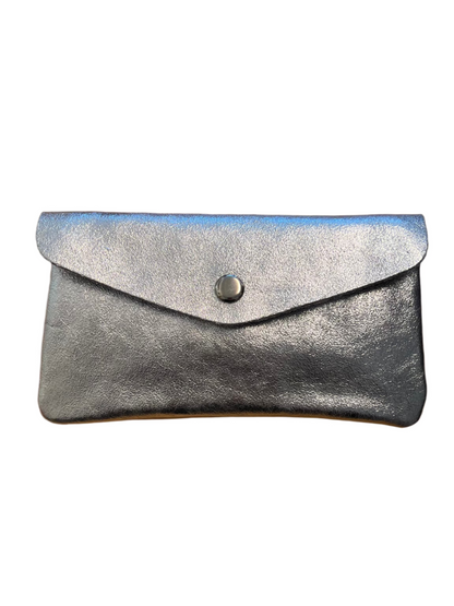 NELLIE - Large Italian Metallic Leather Purse - Various Colours