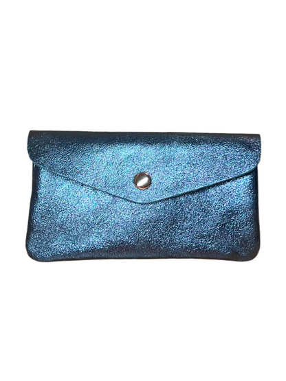 NELLIE - Large Italian Metallic Leather Purse - Various Colours