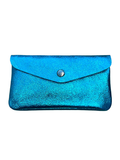 NELLIE - Large Italian Metallic Leather Purse - Various Colours