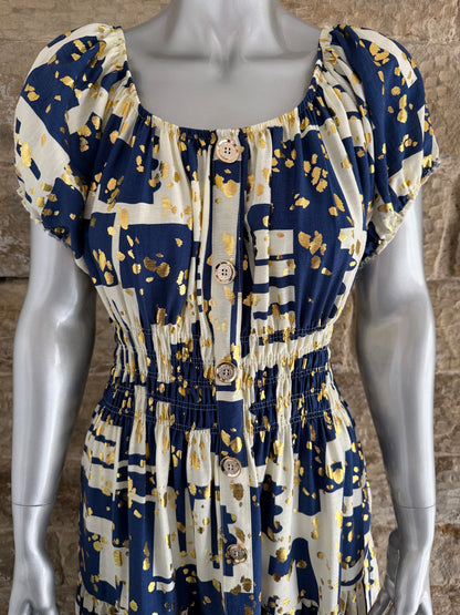 VERONA - Bardot Style Midi Dress - Various Prints - One Size Fits 8-20