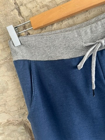 COTTON JOGGERS - 3/4 Length - Plain Denim Style - 2 Colours - 2 Sizes
