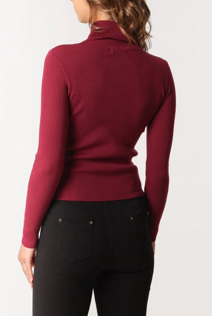 RIVER - Ribbed Polo Neck Sweater - 2 Sizes