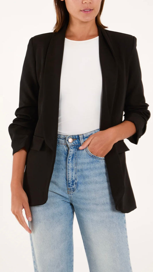 BRITNEY - Lined Blazer - Size Medium - Black