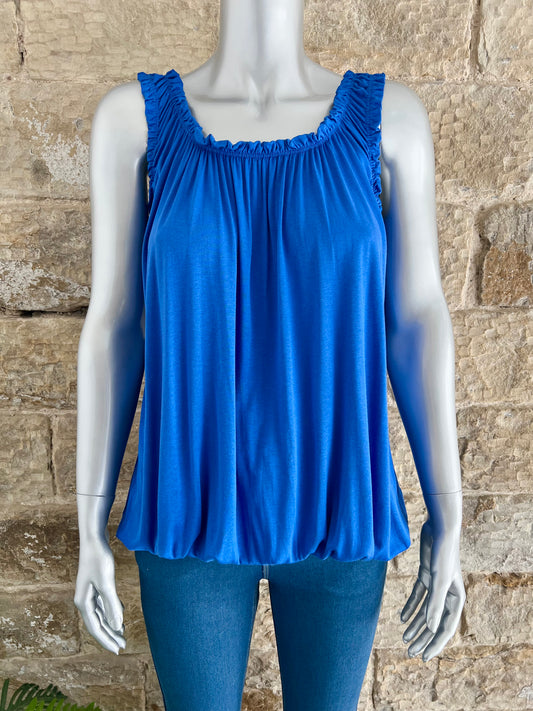VIENNA - Soft Bubble Hem Vest Top - One Size - Various Colours