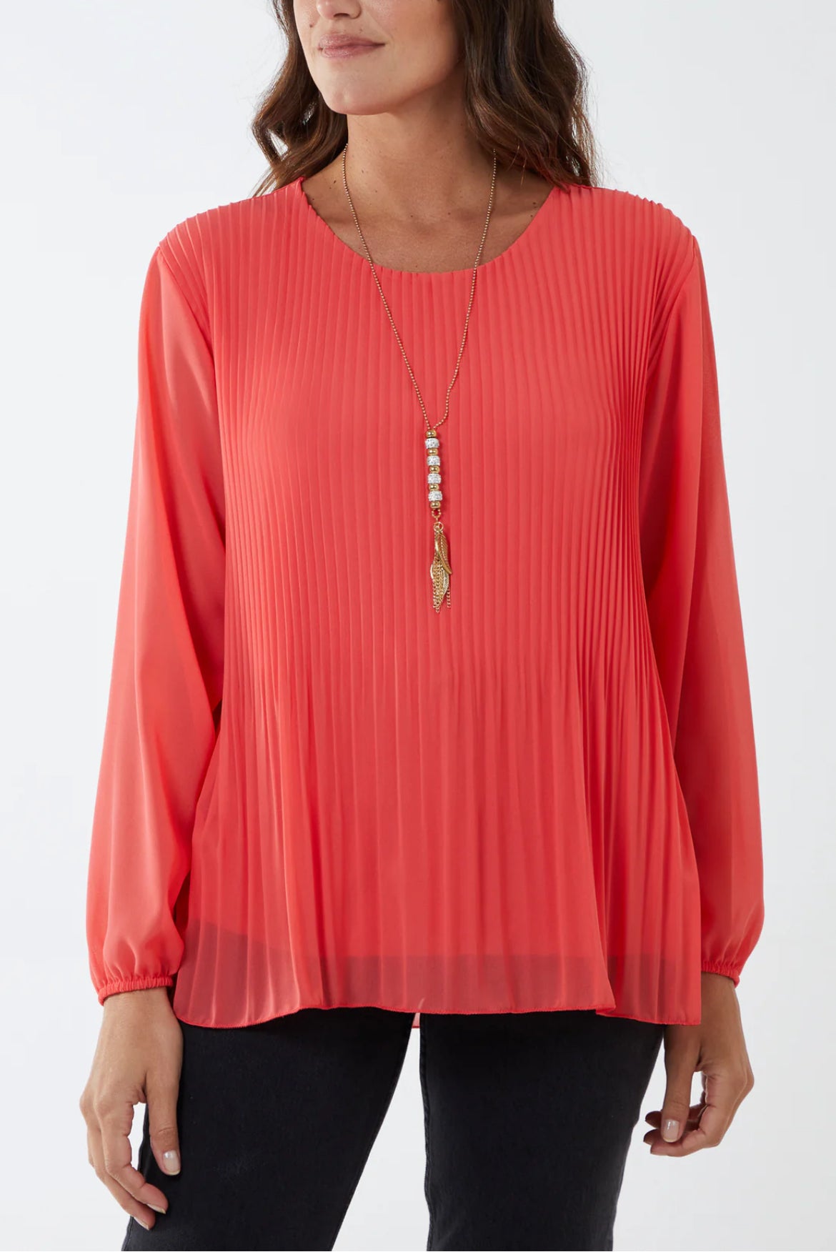 ISSY - Long Sleeved Pleated Top - Various Colours - One Size