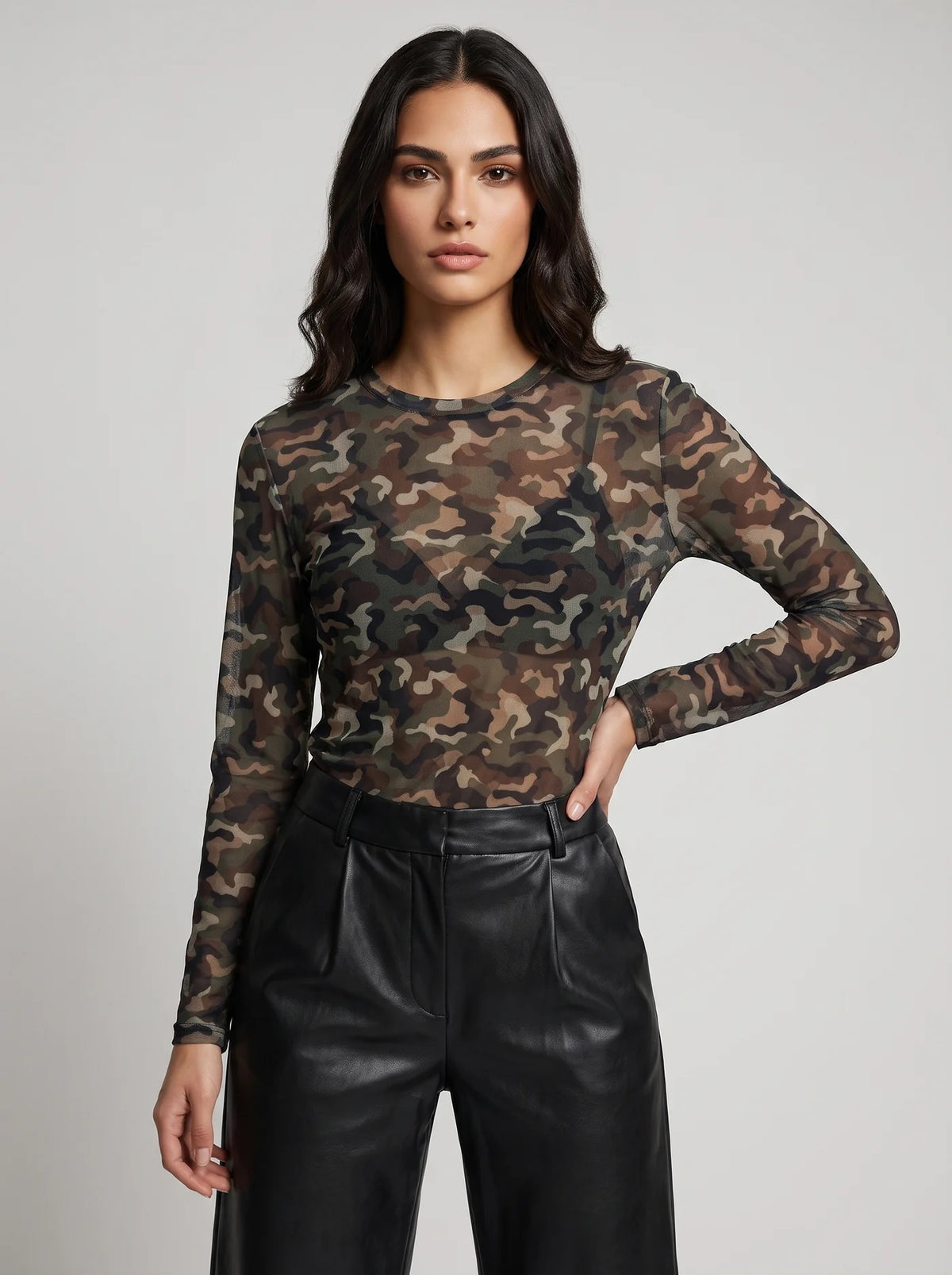 REBEL - Semi Sheer Long Sleeve Top - Various Prints - One Size