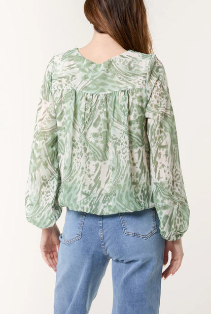 DELTA - V-Neck Long Sleeved Top in Various Colours - One Size