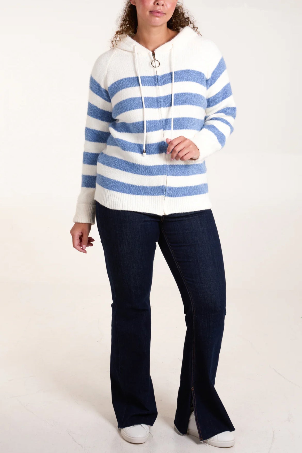 HANOVER - Striped Zip Up Cosy Hoodie - 3 Colours - 2 Sizes