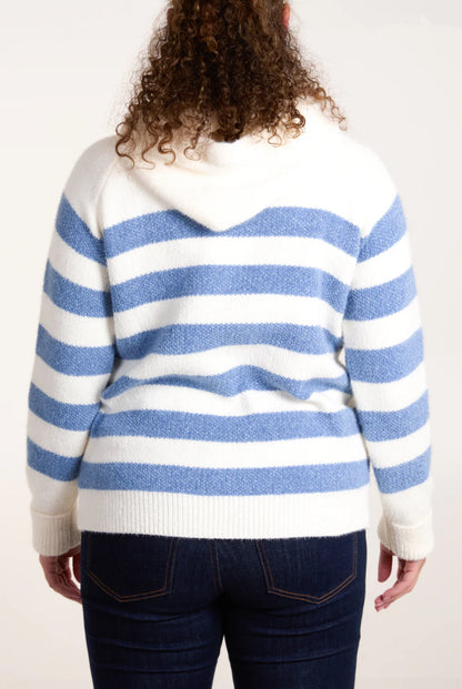 HANOVER - Striped Zip Up Cosy Hoodie - 3 Colours - 2 Sizes