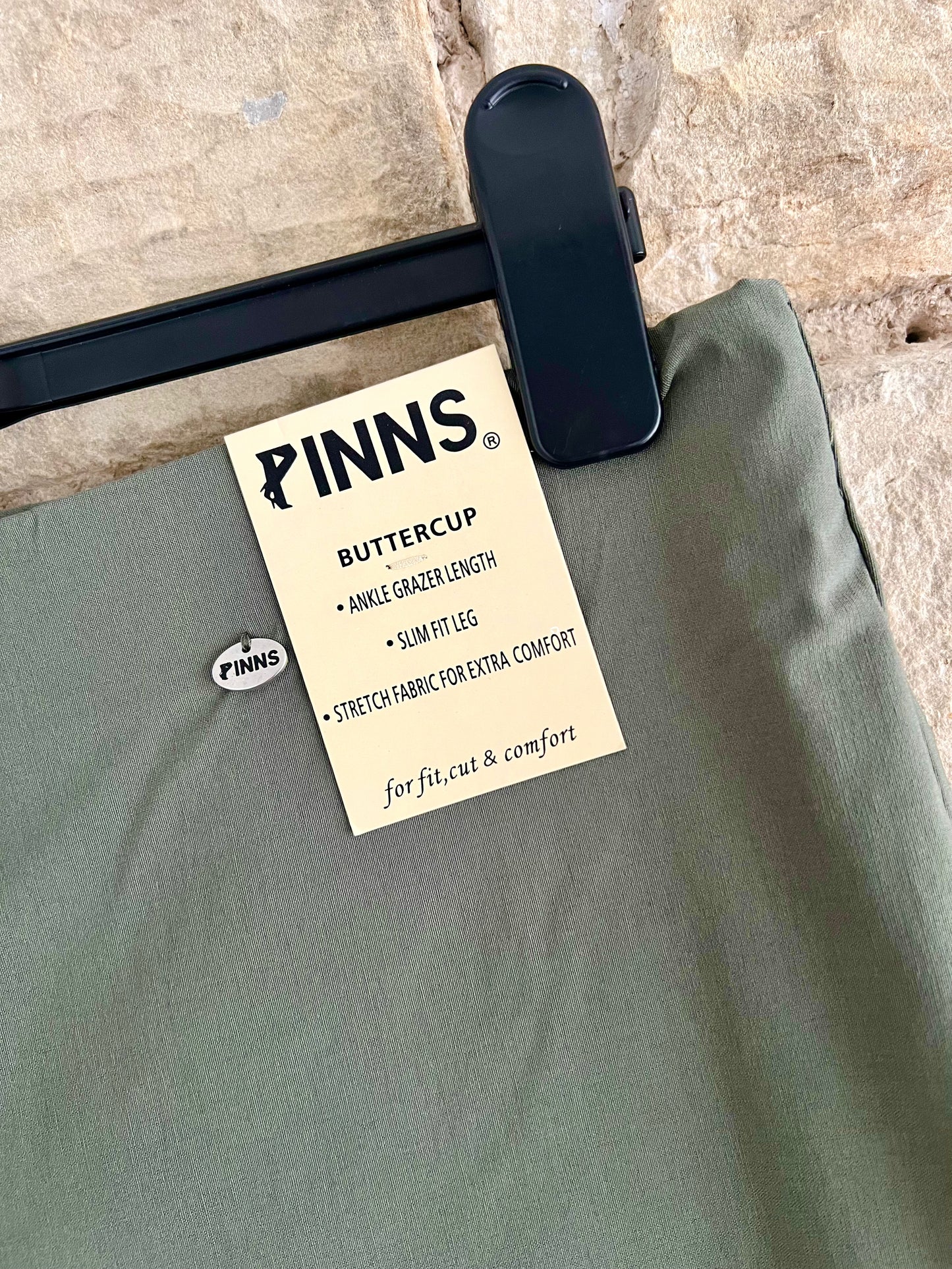 PINNS - Plain Khaki Green Ankle Grazers with Back Split - Various Sizes