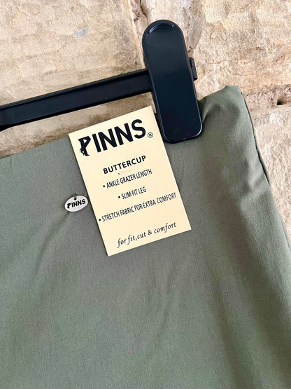 PINNS - Plain Khaki Green Ankle Grazers with Back Split - Various Sizes