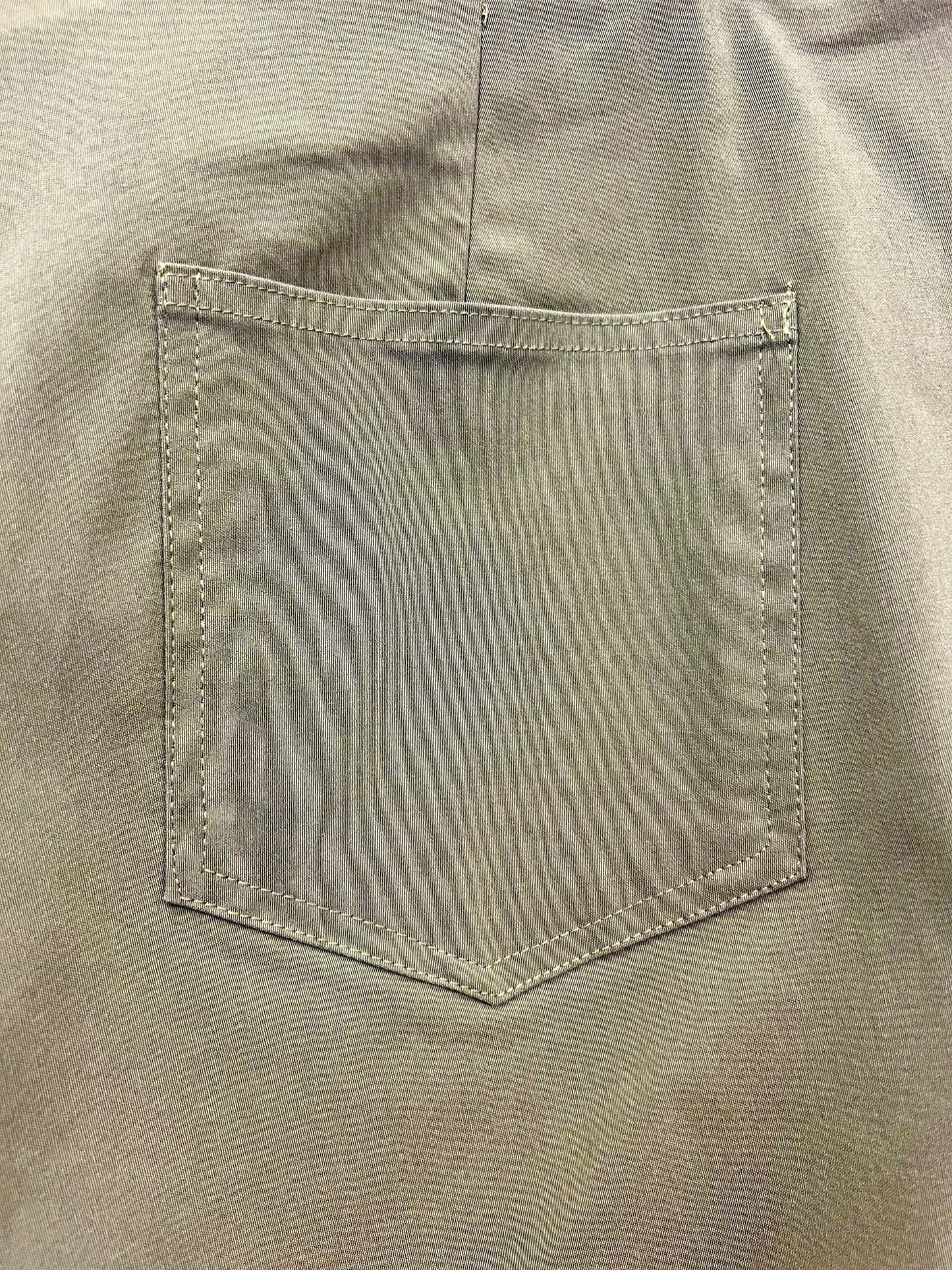 PINNS - Plain Khaki Green Ankle Grazers with Back Split - Various Sizes