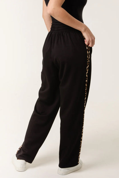 GIGI - Black & Leopard Stripe Joggers - 3 Sizes