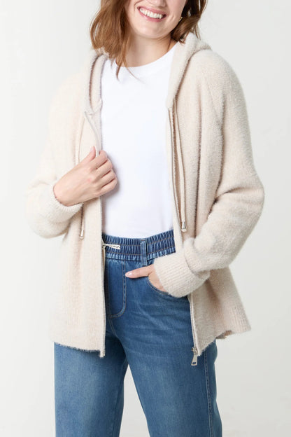HAZEL - Zip Up Cosy Chenille Hoodie - Various Colours - 2 Sizes