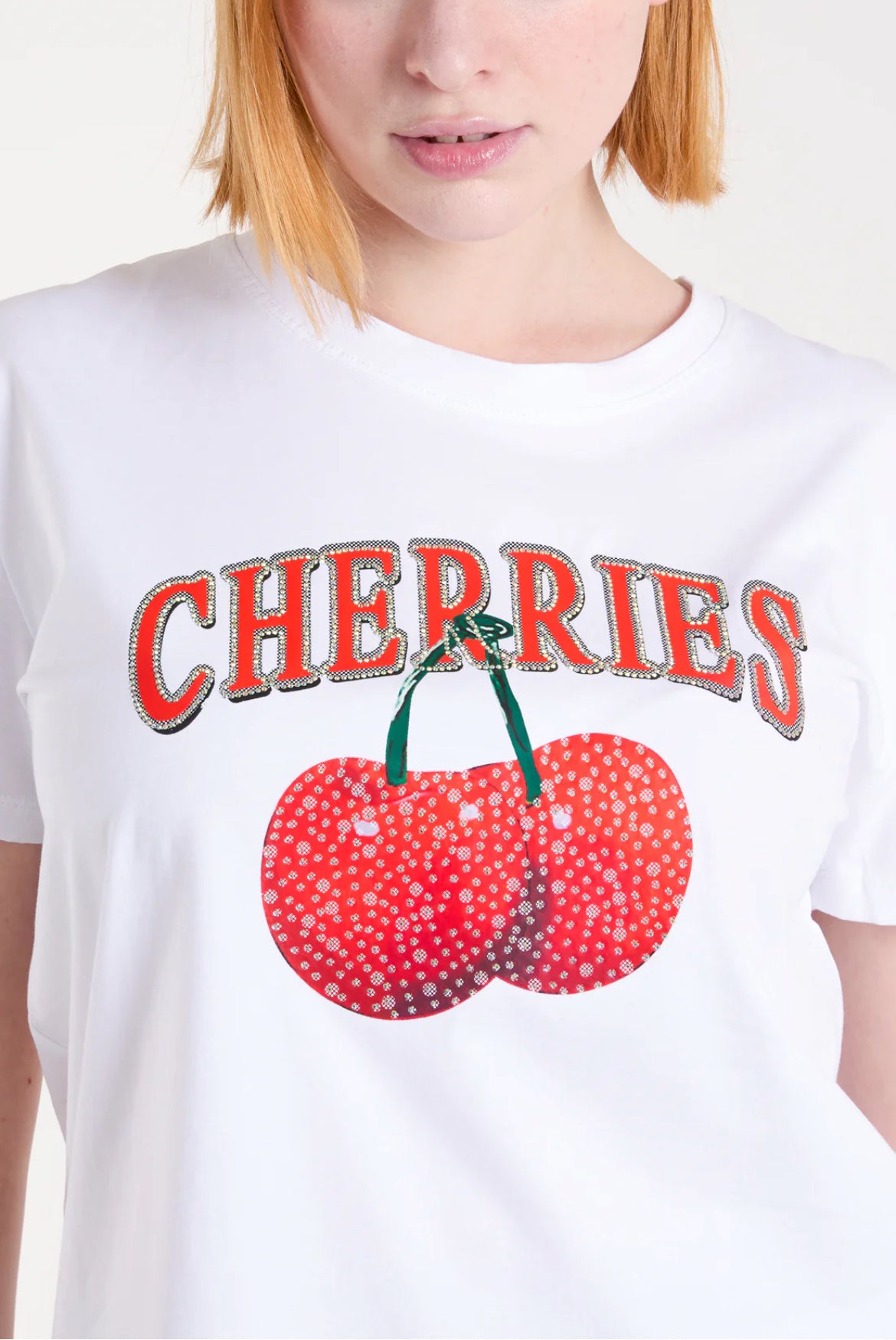 CHERRY - Diamante T-Shirt - 2 Sizes