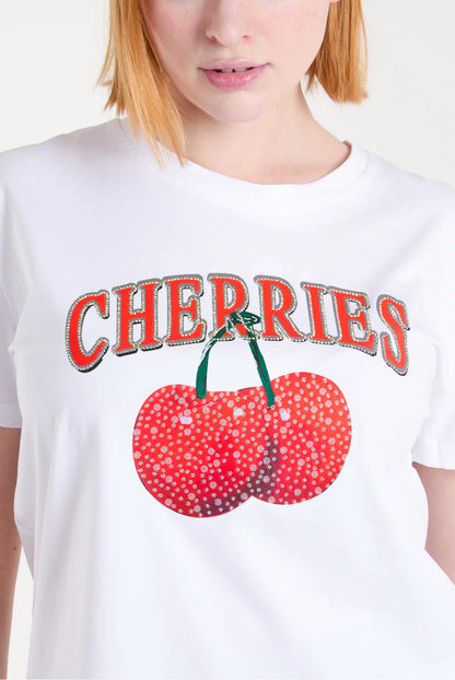 CHERRY - Diamante T-Shirt - 2 Sizes