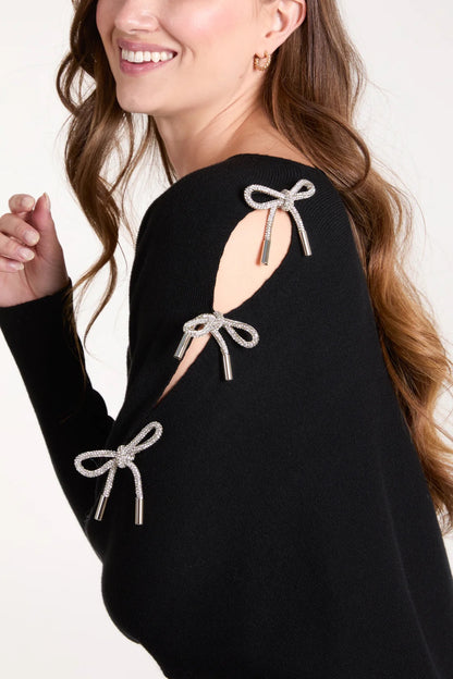 ADA - Diamante Bow Detail Sweater - 3 Colours - 2 Sizes