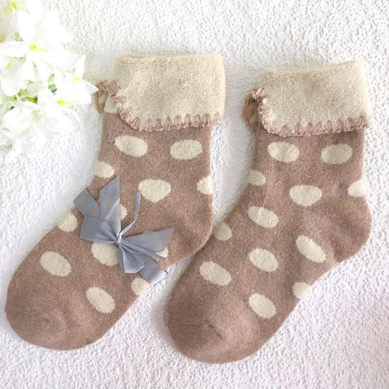 SOCKS - Wool Blend - Various Patterns - Turn Over Cuff - One Size